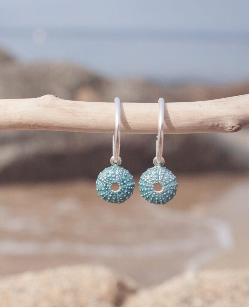 pendientes joyas inspiradas en erizo de mar turquesa - leitmotif