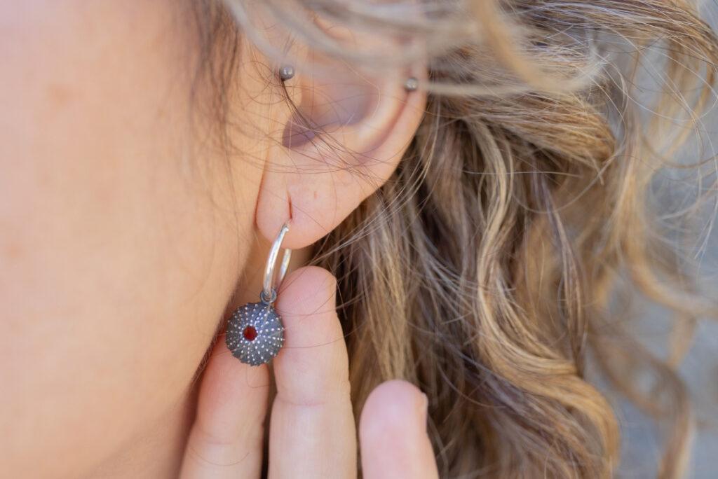 aros joyas inspiradas en erizo de mar - leitmotif