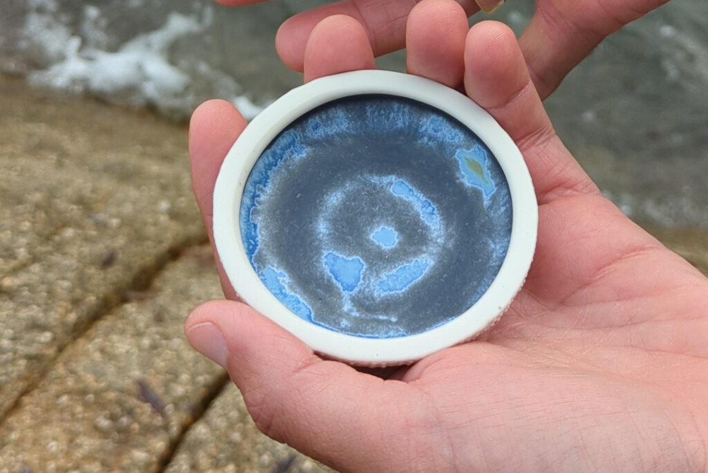 cajita porcelana hecha a mano forma erizo