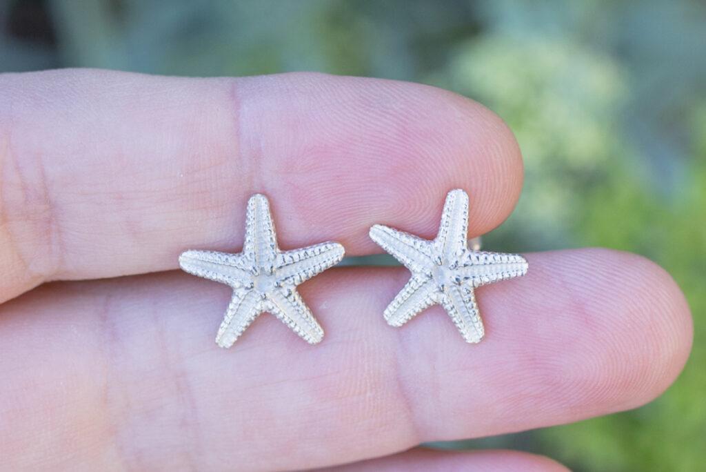 pendientes mini plata estrella de mar