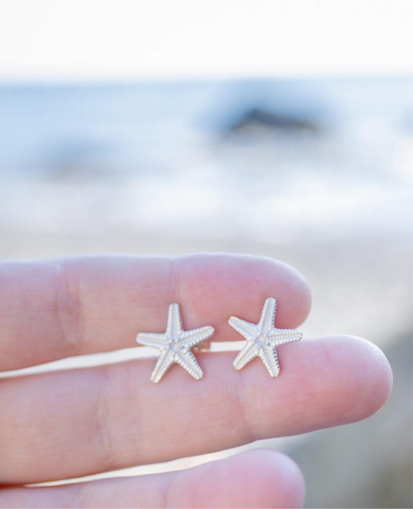 pendientes botón de plata colección starfish de leitmotif